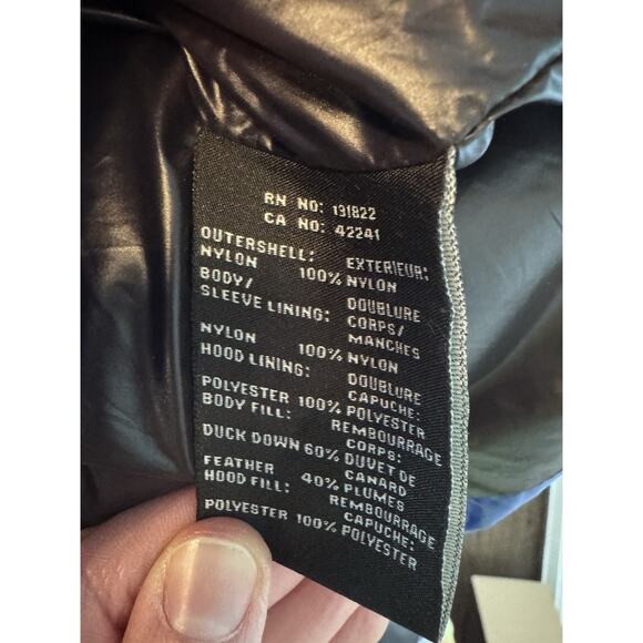 S13 By Sam Kids Glossy Blue Hooded Goose Down Puffer Jacket Sz 12 - Picture 7 of 16